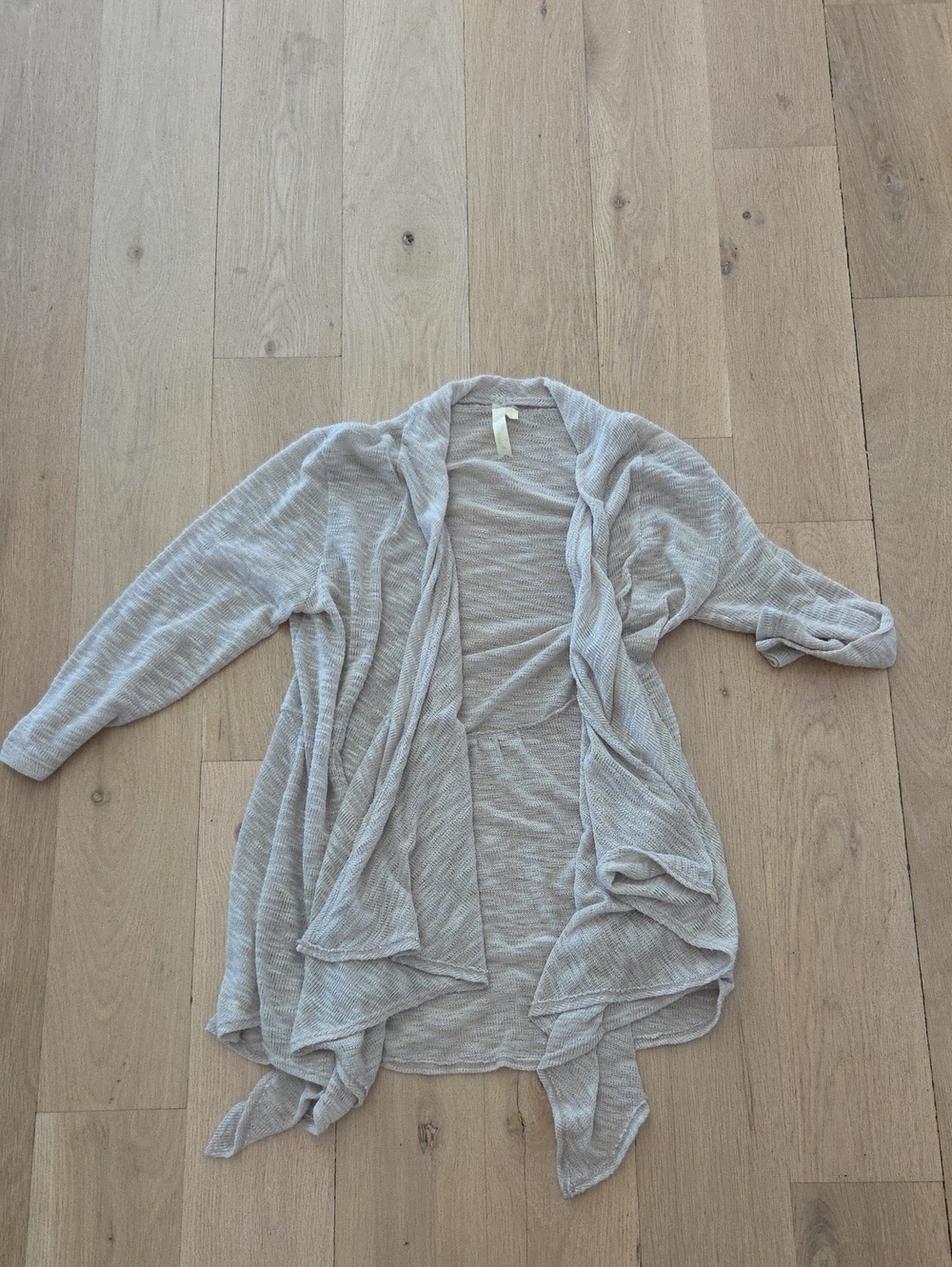 Beige Open-Front Women's Cardigan Sweater